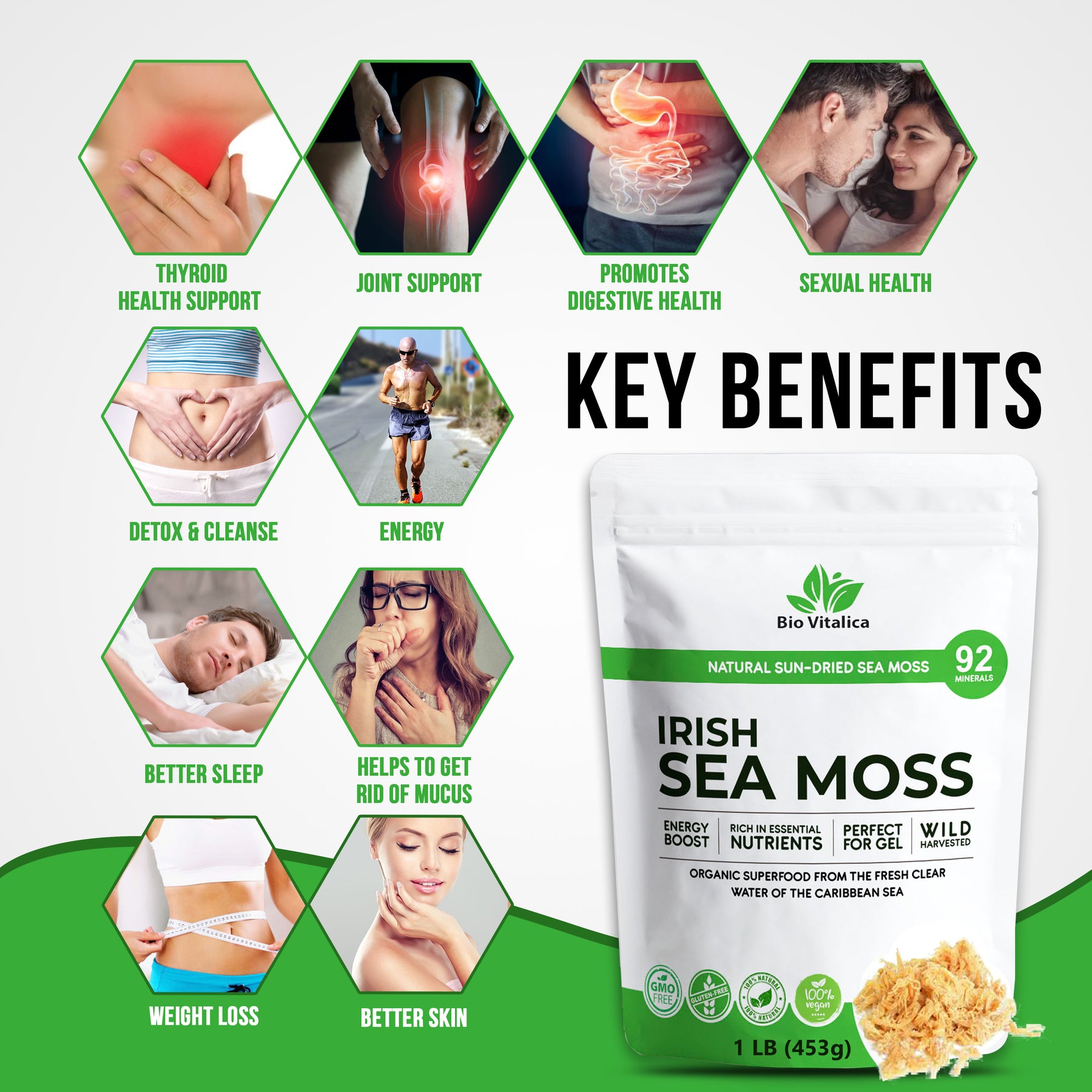  Sea Moss Gel by BioVitalica - Irish sea Moss raw